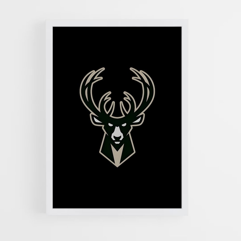 Poster Bucks On Black – affiche Basketball (vue 3)